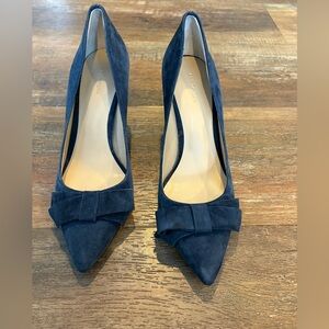 Ann Taylor Dark Blue Suede Heels